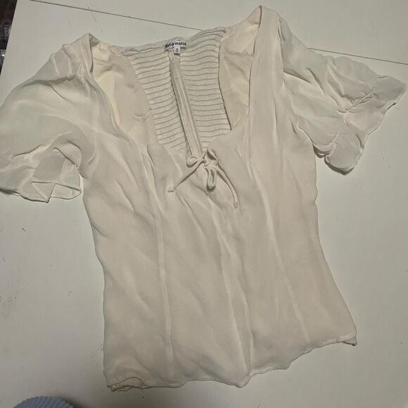 Reformation Cream Blouse - Picture 1 of 6